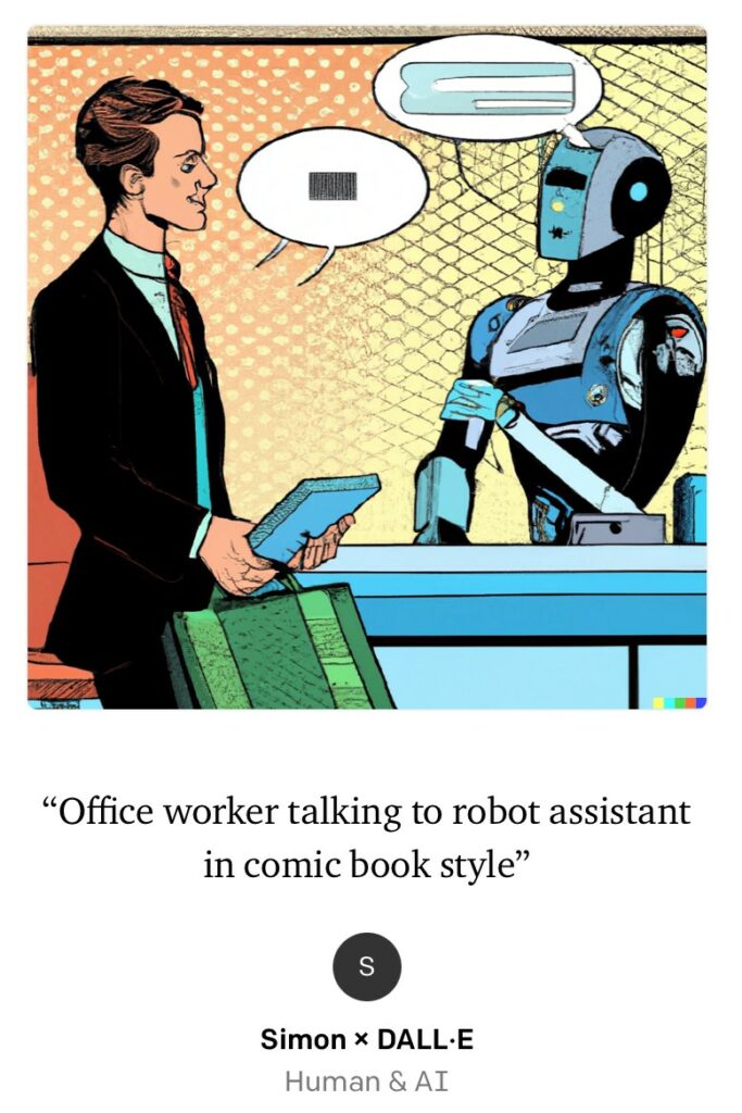 Ai Office Worker Talking To Robot